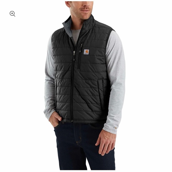 Carhartt Men's Dark Grey Quilted Outdoor Vest Size Large Tall